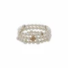 Hot Anne Klein Faux Pearl & Flower 3 Piece Bracelet Set