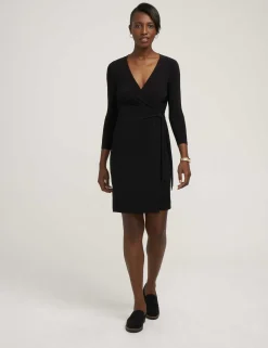 New Anne Klein Faux Wrap Dress Anne Black