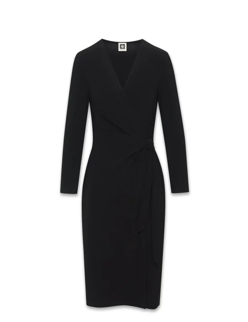 New Anne Klein Faux Wrap Dress Anne Black