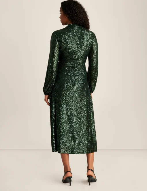 Store Anne Klein Front Twist Midi Dress Pine Forest