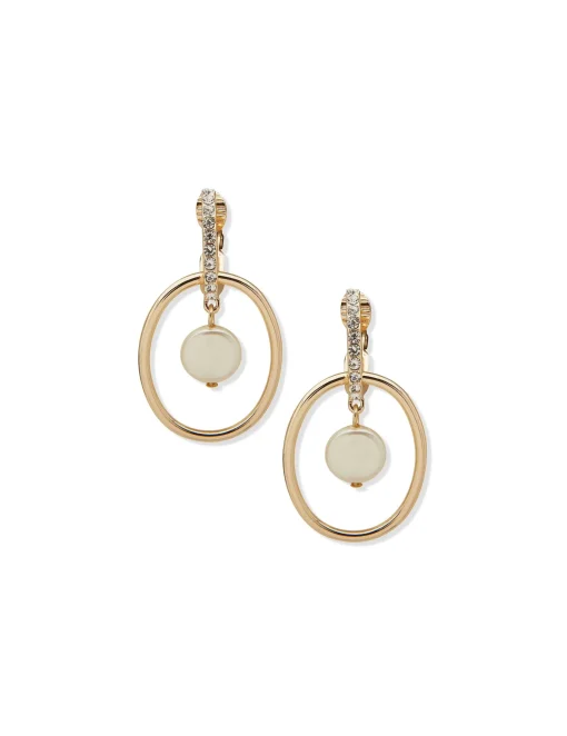 Sale Anne Klein Gold Pearl Orbital Earring