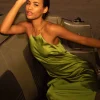 Flash Sale Anne Klein Halter Midi Slip Dress Leafy Green