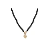 Hot Anne Klein Heart Pendant Necklace With Jet Beads
