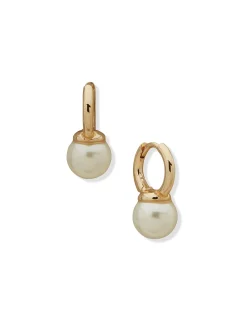 Flash Sale Anne Klein Hoop With Pearl Drop Earrings