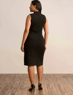 Hot Anne Klein Houndstooth Mock Neck Sweater Dress