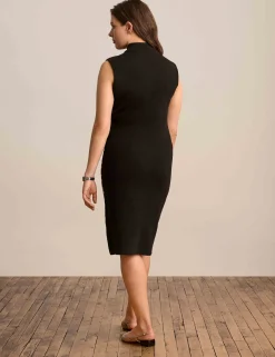 Shop Anne Klein Houndstooth Mock Neck Sweater Dress