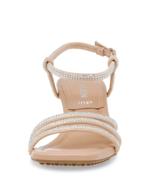 New Anne Klein Jules Crystal Dress Sandal Nude Crystal