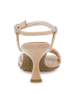 New Anne Klein Jules Crystal Dress Sandal Nude Crystal