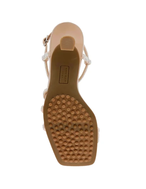 New Anne Klein Jules Crystal Dress Sandal Nude Crystal