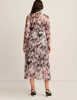 Best Anne Klein Long Sleeve Mock Neck Midi Dress Anne Black Multi