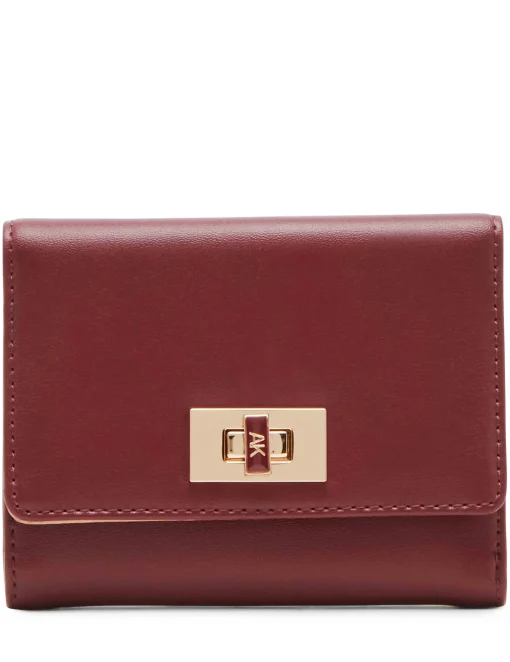 Clearance Anne Klein Medium Flap Wallet With Enamel Turn Lock