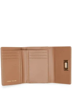 New Anne Klein Medium Flap Wallet With Enamel Turn Lock