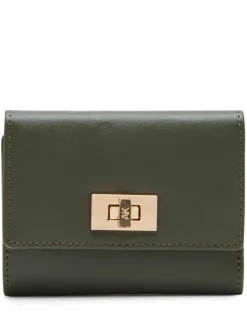 Clearance Anne Klein Medium Flap Wallet With Enamel Turn Lock