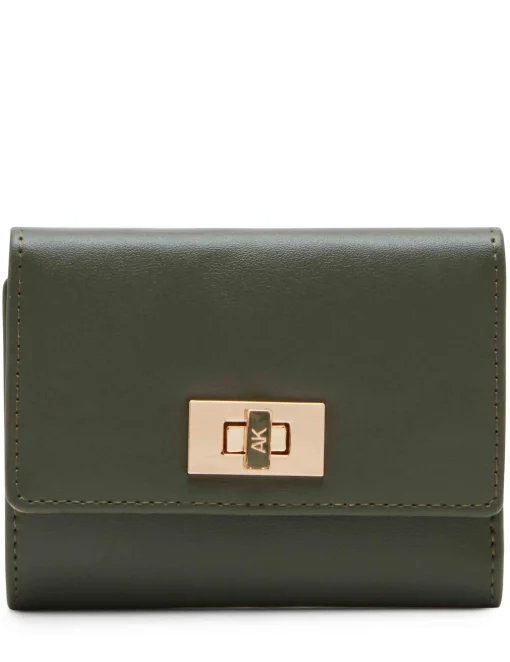 Clearance Anne Klein Medium Flap Wallet With Enamel Turn Lock