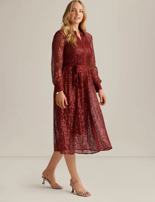 Online Anne Klein Mixed Media A-Line Shirt Dress