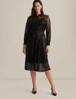 Online Anne Klein Mixed Media A-Line Shirt Dress