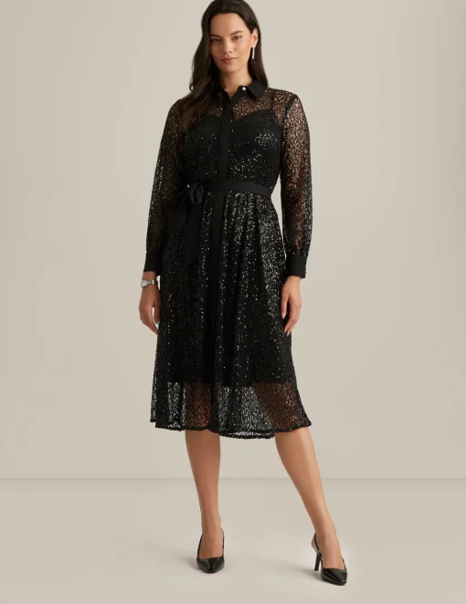 Online Anne Klein Mixed Media A-Line Shirt Dress
