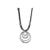 Fashion Anne Klein Multi Inter Hoop Large Pendant Necklace Silver/Black