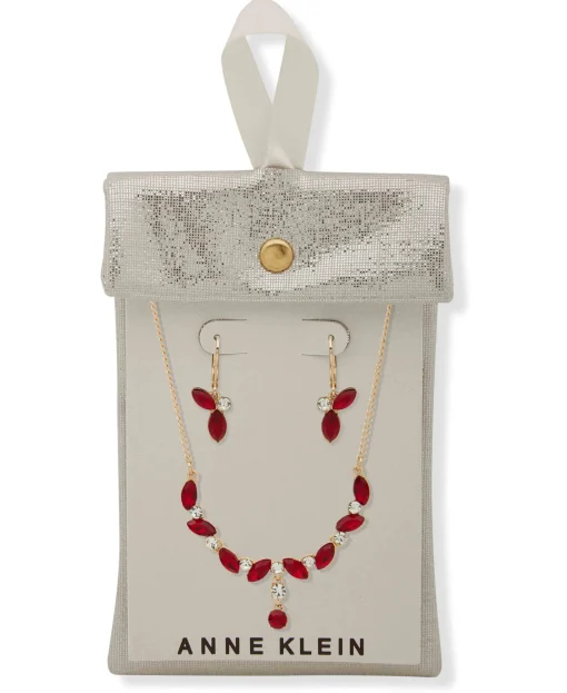 Store Anne Klein Navette Stone Necklace/Earring Set