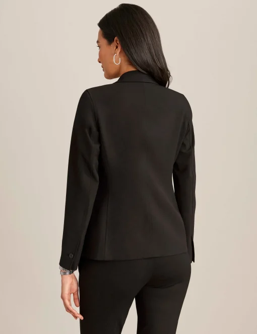 Hot Anne Klein Notch Collar Jacket With Princess Seam Anne Black