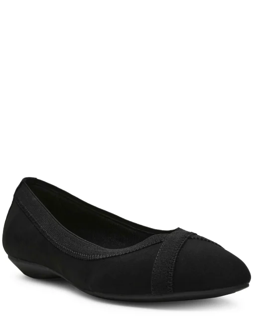 Shop Anne Klein Odiera Comfort Flat Black Stretch