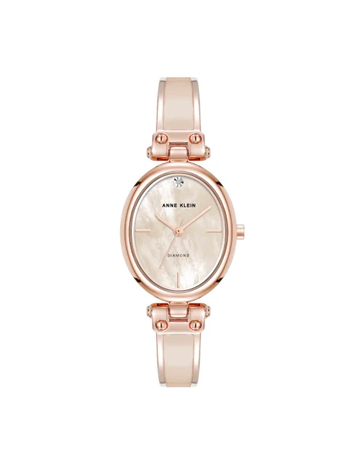 Best Sale Anne Klein Oval Diamond Accented Bangle Watch