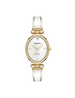 Best Sale Anne Klein Oval Diamond Accented Bangle Watch