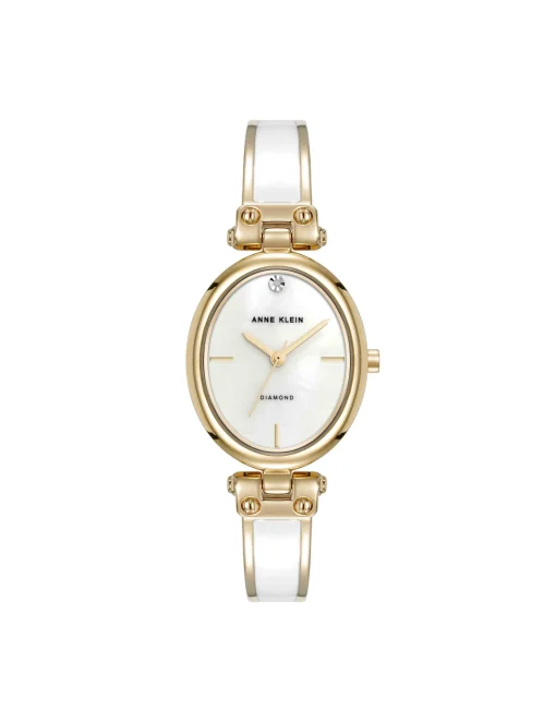Best Sale Anne Klein Oval Diamond Accented Bangle Watch