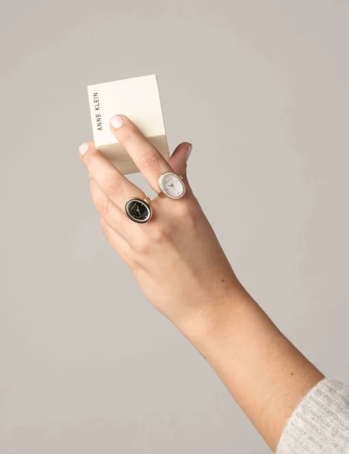 Hot Anne Klein Oval Gemstone Ring Watch