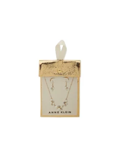 Shop Anne Klein Pearl Cluster Necklace And Earring Set
