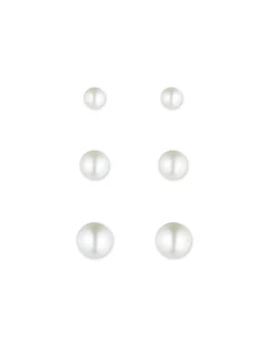 Fashion Anne Klein Pearl Studs Earring Trio