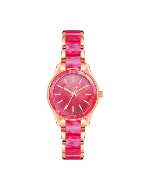 Fashion Anne Klein Pearlescent Acetate Link Bracelet Watch