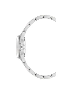 Shop Anne Klein Pearlescent Resin Link Bracelet Watch Iridescent/ Silver-Tone