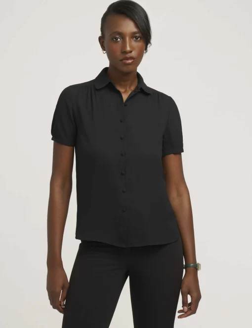 Store Anne Klein Peter Pan Collar Blouse Anne Black