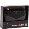 Clearance Anne Klein 2 Piece Envelope Flap Curved Wallet With Rhinestones