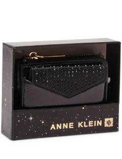 Clearance Anne Klein 2 Piece Envelope Flap Curved Wallet With Rhinestones