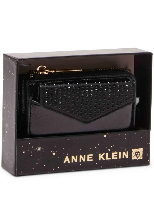 Clearance Anne Klein 2 Piece Envelope Flap Curved Wallet With Rhinestones