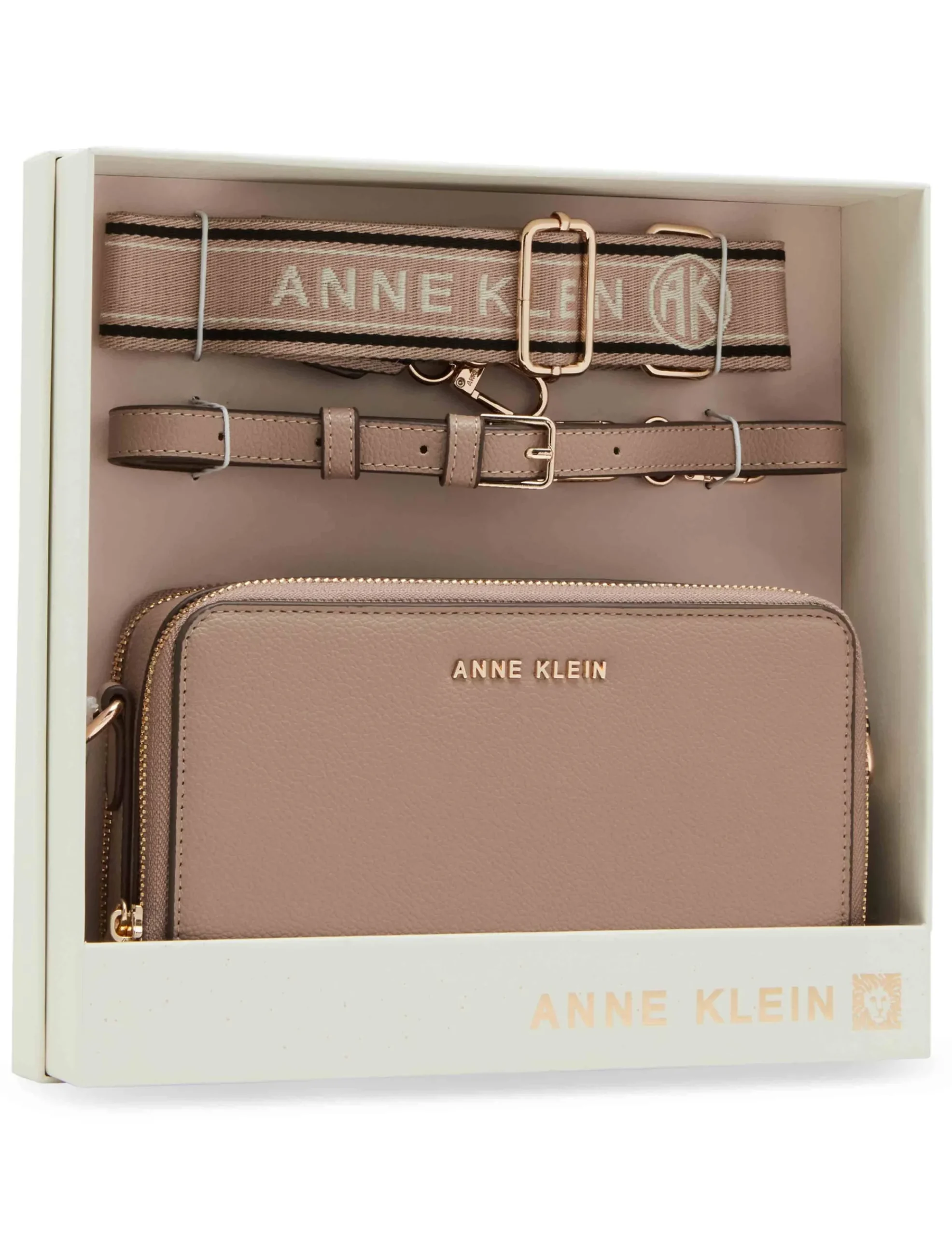Hot Anne Klein 3 Piece Gift Set With Double Zip Camera Crossbody