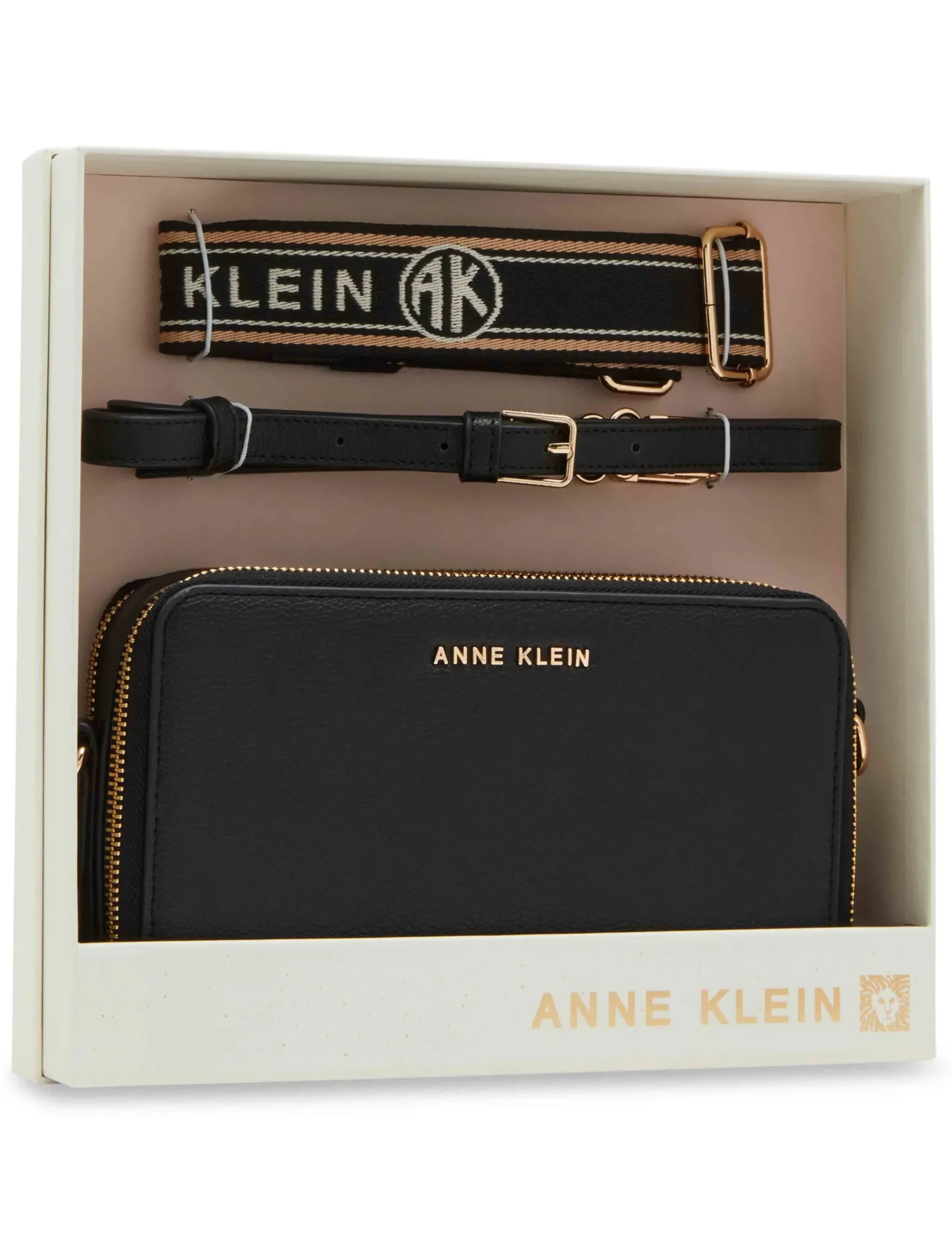 Hot Anne Klein 3 Piece Gift Set With Double Zip Camera Crossbody