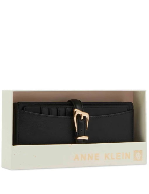 Clearance Anne Klein 2 Piece Gift Set With Sculpted Buckle Wallet And Removeable Card Organizer