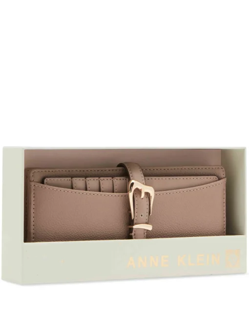 Clearance Anne Klein 2 Piece Gift Set With Sculpted Buckle Wallet And Removeable Card Organizer