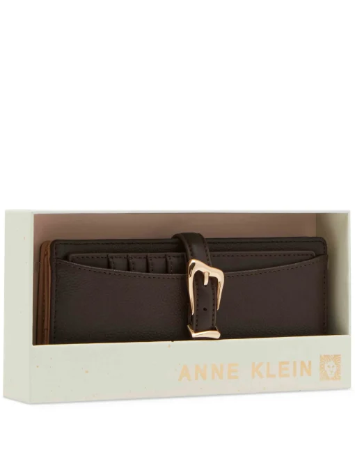 Clearance Anne Klein 2 Piece Gift Set With Sculpted Buckle Wallet And Removeable Card Organizer