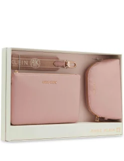 Clearance Anne Klein 3 Piece Pouch Gift Set With Web Detailing Rosewater