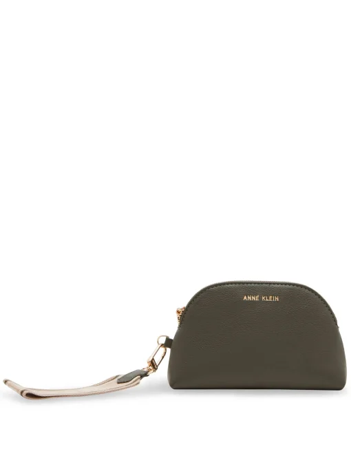 Cheap Anne Klein 3 Piece Pouch Gift Set With Web Detailing Dark olive