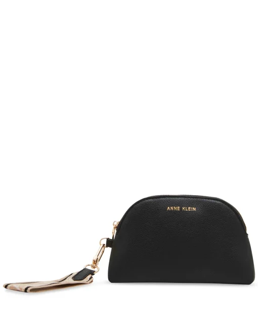 Cheap Anne Klein 3 Piece Pouch Gift Set With Web Detailing Black