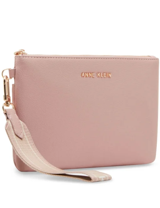 Clearance Anne Klein 3 Piece Pouch Gift Set With Web Detailing Rosewater