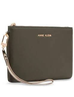 Cheap Anne Klein 3 Piece Pouch Gift Set With Web Detailing Dark olive