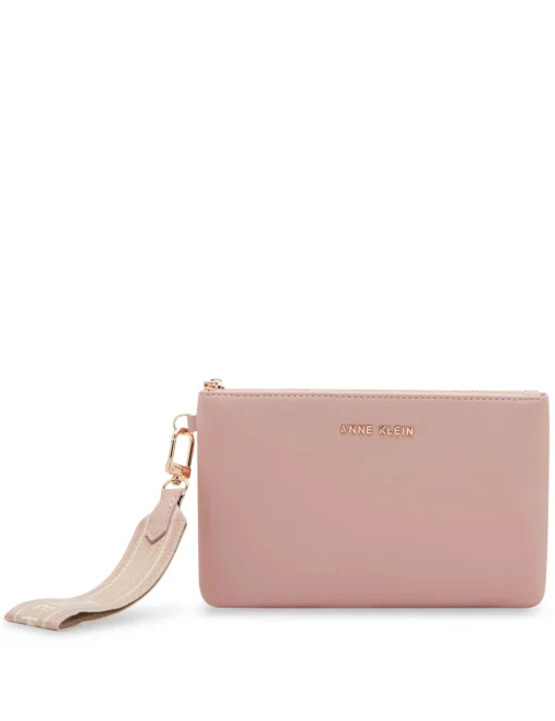 Clearance Anne Klein 3 Piece Pouch Gift Set With Web Detailing Rosewater