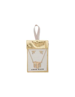 Store Anne Klein Present Pendant Necklace And Earring Pouch Set