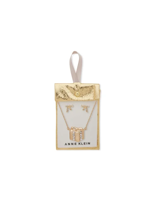 Store Anne Klein Present Pendant Necklace And Earring Pouch Set